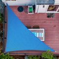 Shademart 10' X 10' X 14.1' Blue Triangle Sun Shade Sail Smtaprt10 Canopy Fabric Cloth Screen, Water Air Permeable & Uv Resistan