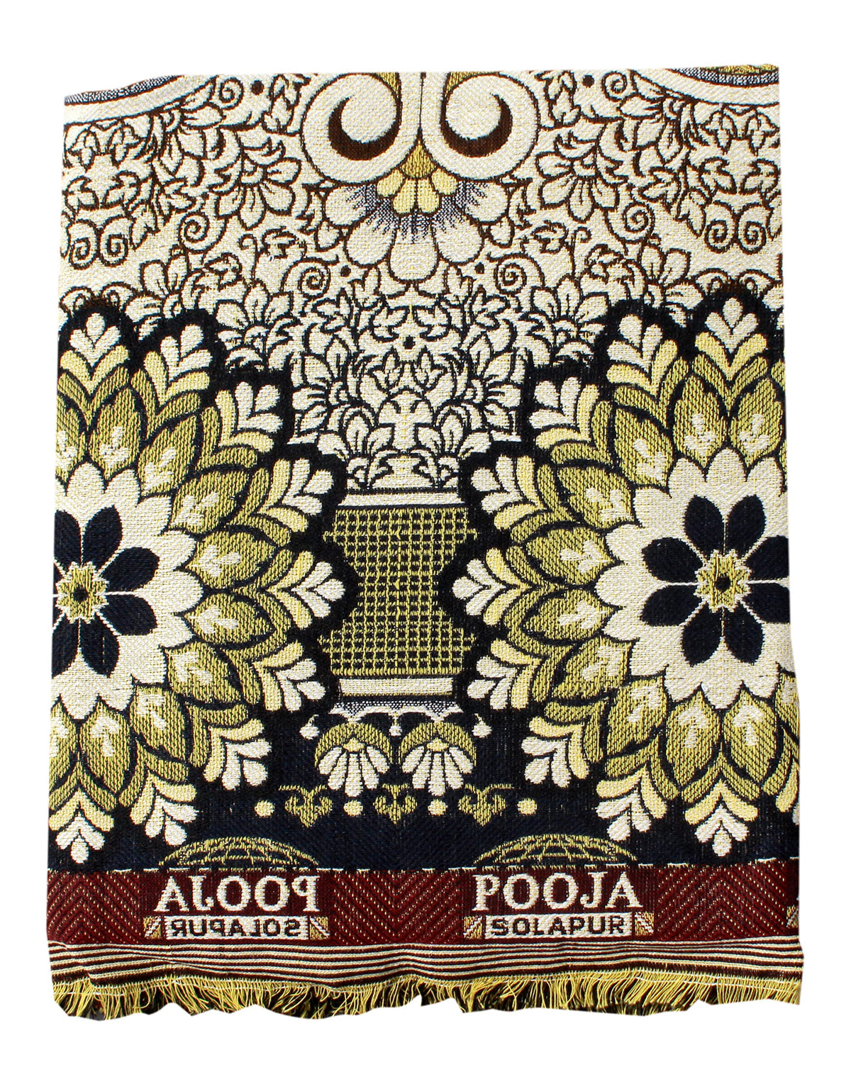 Mandhania Pooja Solapuri Chaddars 100% Cotton Dailyuse Double Bed Blanket Pack of 1  Multicolor