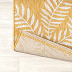 Jonathan Y Smb119C-28 Nevis Palm Frond Indoor Outdoor Area Rug, Coastal Casual Country & Floral Easy Cleaning,Bedroom,Kitchen,Backyard,Patio,Non Shedding, Yellow/Cream, 2 X 8