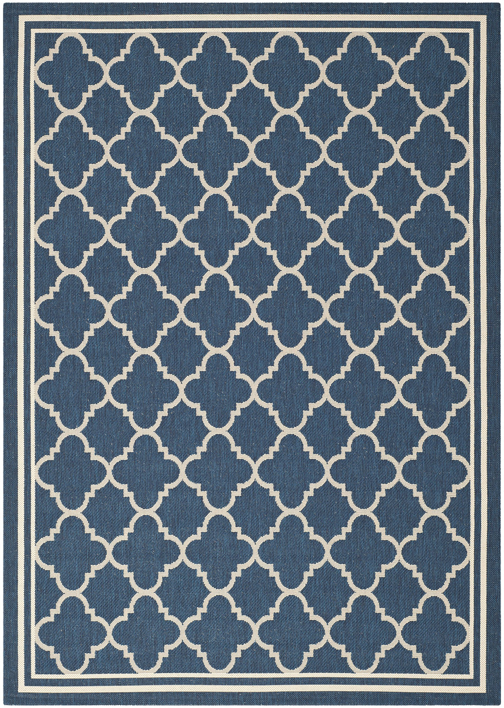 Safavieh Courtyard Collection 4' X 5'7' Navy/Beige Cy6918 Trellis Indoor/ Outdoor Waterproof Easy Cleaning Patio Backyard Area Rug