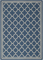 Safavieh Courtyard Collection 4' X 5'7' Navy/Beige Cy6918 Trellis Indoor/ Outdoor Waterproof Easy Cleaning Patio Backyard Area Rug