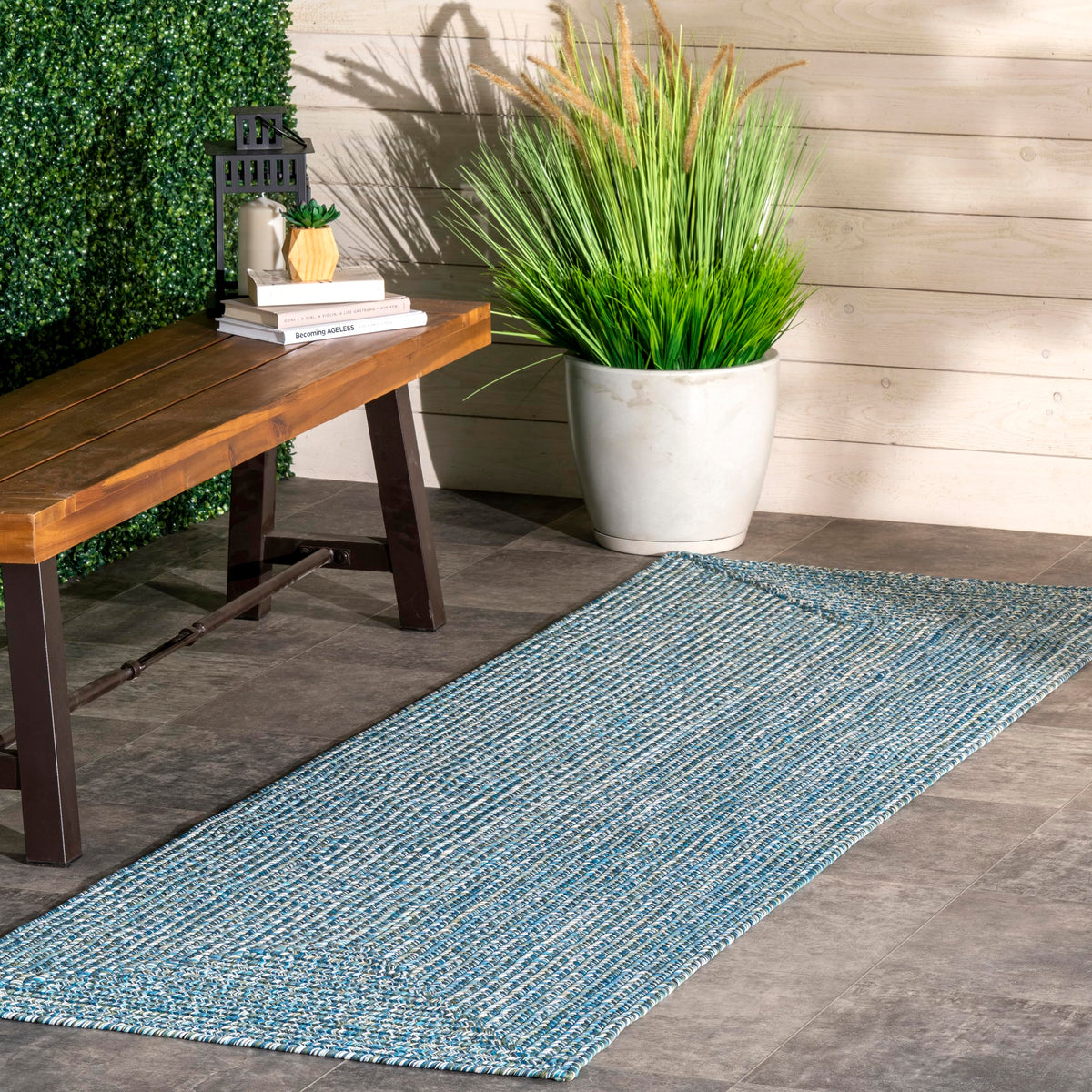 Nuloom Wynn Braided Indoor/Outdoor Runner Rug, 2' 6' X 8', Aqua