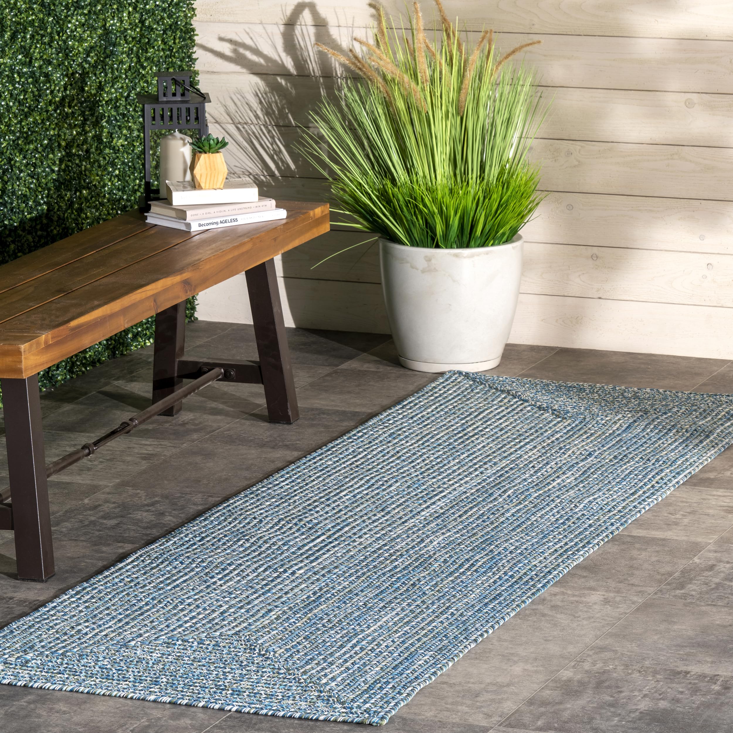 Nuloom Wynn Braided Indoor/Outdoor Runner Rug, 2' 6' X 8', Aqua