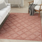 Nourison Easy Care Moroccan Coral/Orange 5' X 7' Area -Rug, Trellis, Easy -Cleaning, Non Shedding, Bed Room, Living Room, Dining Room, Backyard, Deck, Patio (5X7)