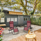 Yaheetech 26' Zero Gravity Recliners Outdoor Adjustable Folding Reclining Lounge Chairs W/Pillows, Cup Holder Trays And Carry Strap For Patio Backyard Beach Burgundy Set Of 2