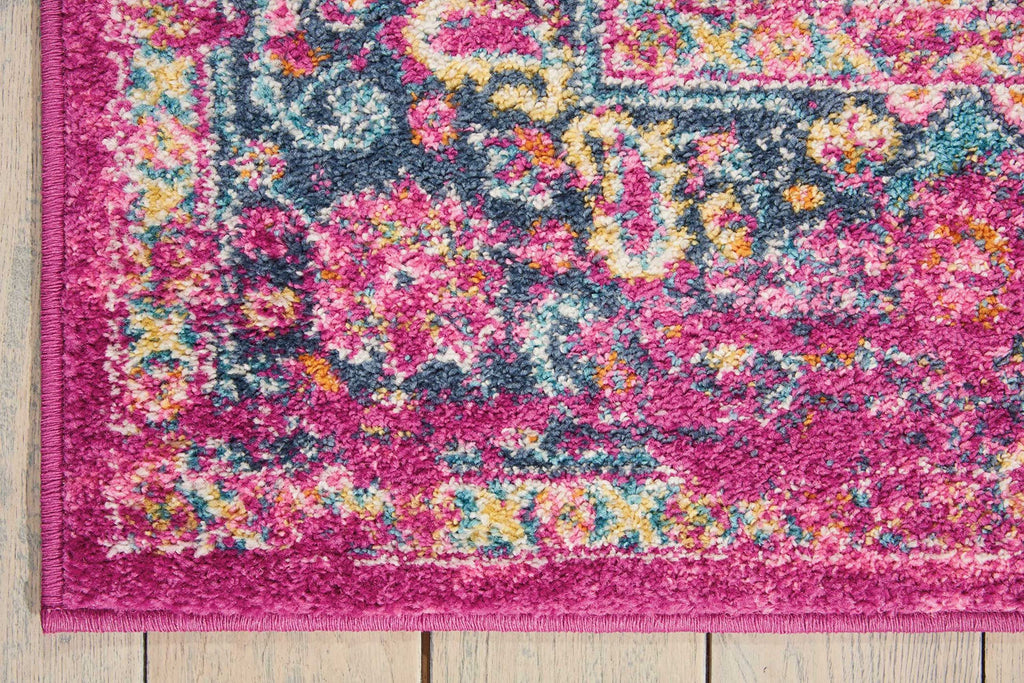 Nourison Passion Fuchsia 3'9' X 5'9' Area Rug, Boho, Traditional, Easy Cleaning, Non Shedding, Bed Room, Living Room, Hallway, (4' X 6')