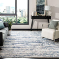 SAFAVIEH Amelia Collection 67 Square Grey / Navy ALA768B Modern Abstract Non-Shedding Living Room Bedroom Area Rug
