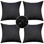 Demetex Black Outdoor Pillow Covers 18X18 Waterproof Linen Throw Pillow Covers Soft Pillow Cases For Sofa Bed And Patio Furnitur