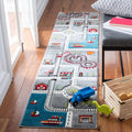 SAFAVIEH Carousel Kids Collection Runner Rug - 23 x 10, Grey & Ivory, Non-Shedding & Easy Care, Ideal for High Traffic Areas f