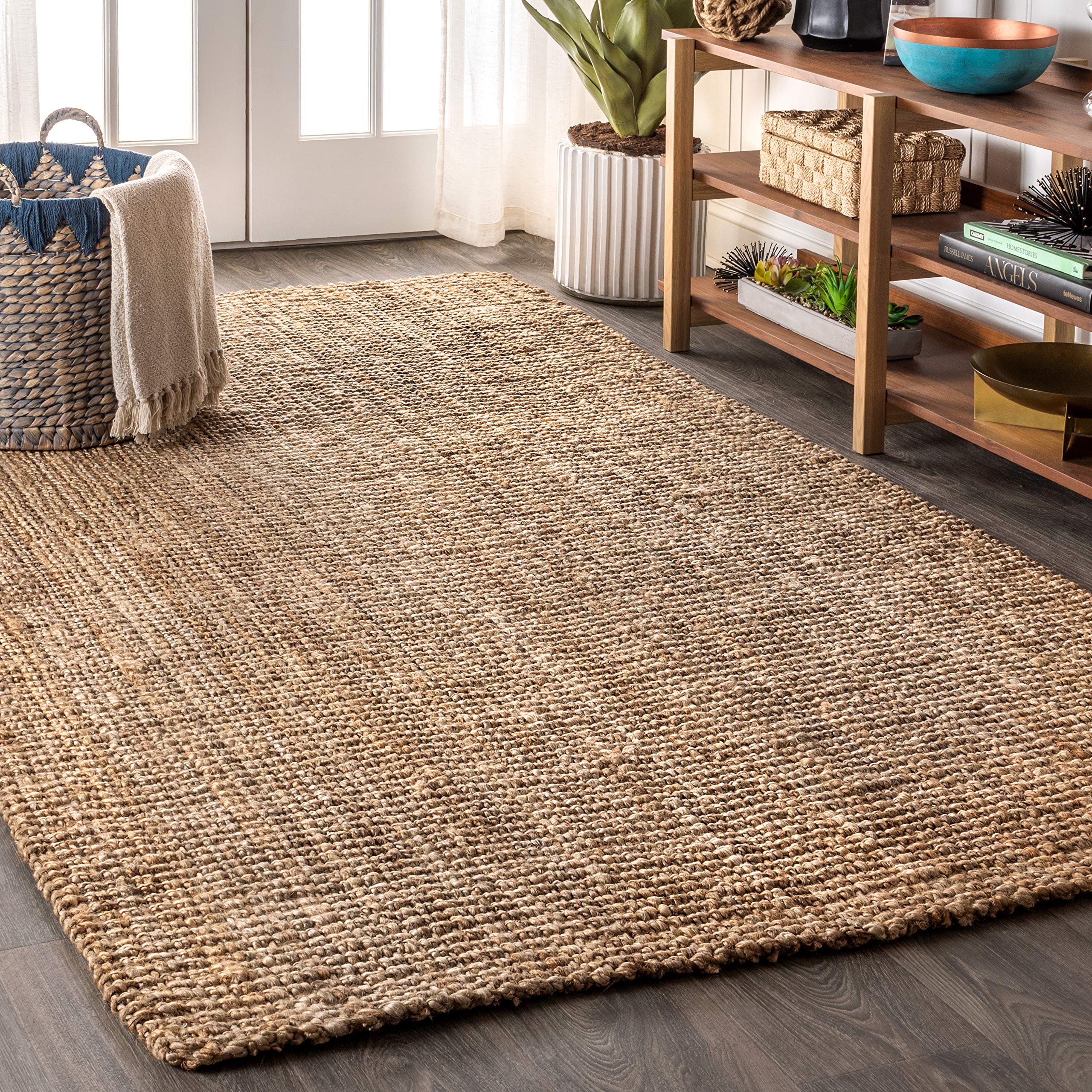 Jonathan Y Nrf102A-3 Pata Hand Woven Chunky Jute Indoor Area Rug Bohemian Farmhouse Easy Cleaning Bedroom Kitchen Living Room No