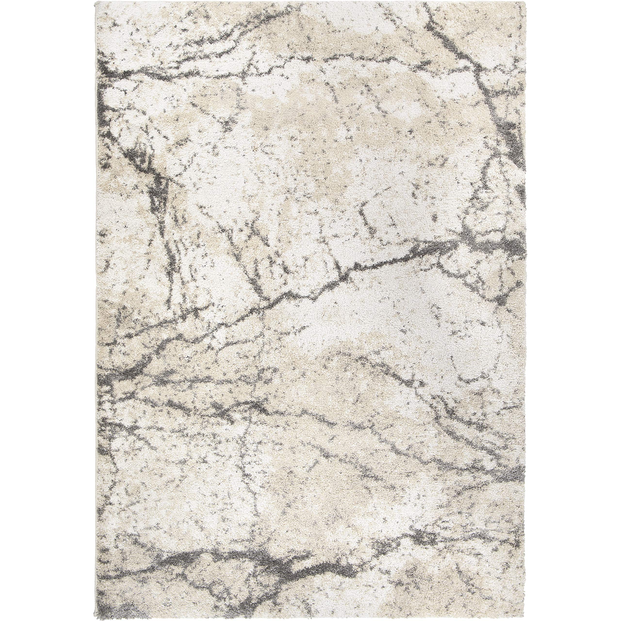 Orian Rugs Mystical Marquina Performance - 7'10&quot; X 10'10&quot; Rectangle In Ivory, Contemporary Style Indoor Home Decor, Marble Pattern Pattern, Plush Area Rug