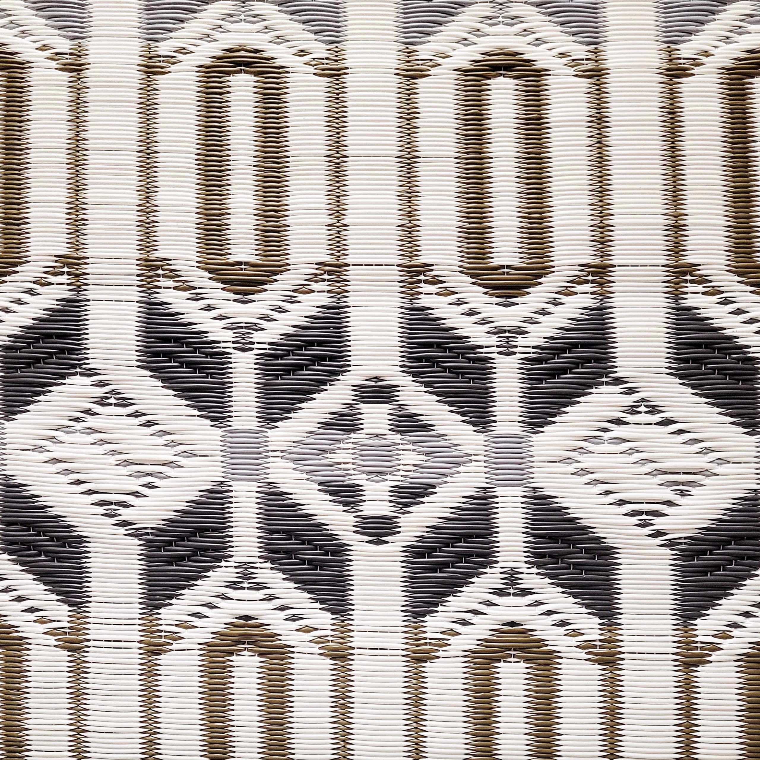 Mad Mats Geometric Moroccan Grey & White Outdoor Rug, Reversible Plastic Mat For Patio, Porch, Poolside, Mudroom, Camping, Rv, D