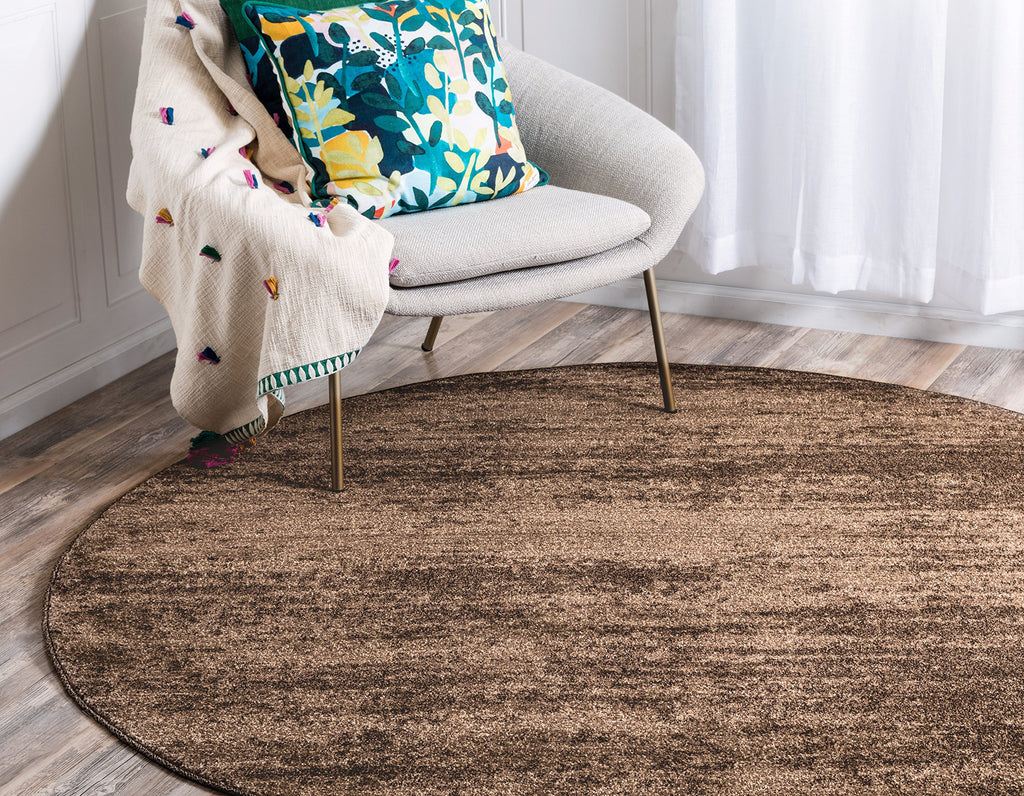 Unique Loom Del Mar Collection Area Rug - Lucille (7' 10'' Round, Brown/ Ivory)