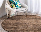 Unique Loom Del Mar Collection Area Rug - Lucille (7' 10'' Round, Brown/ Ivory)