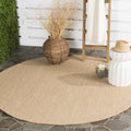 SAFAVIEH Courtyard Collection CY8022 Indoor/ Outdoor Non-Shedding Easy Patio Backyard Porch Deck Mudroom Area, 6'7'' Round, Natu