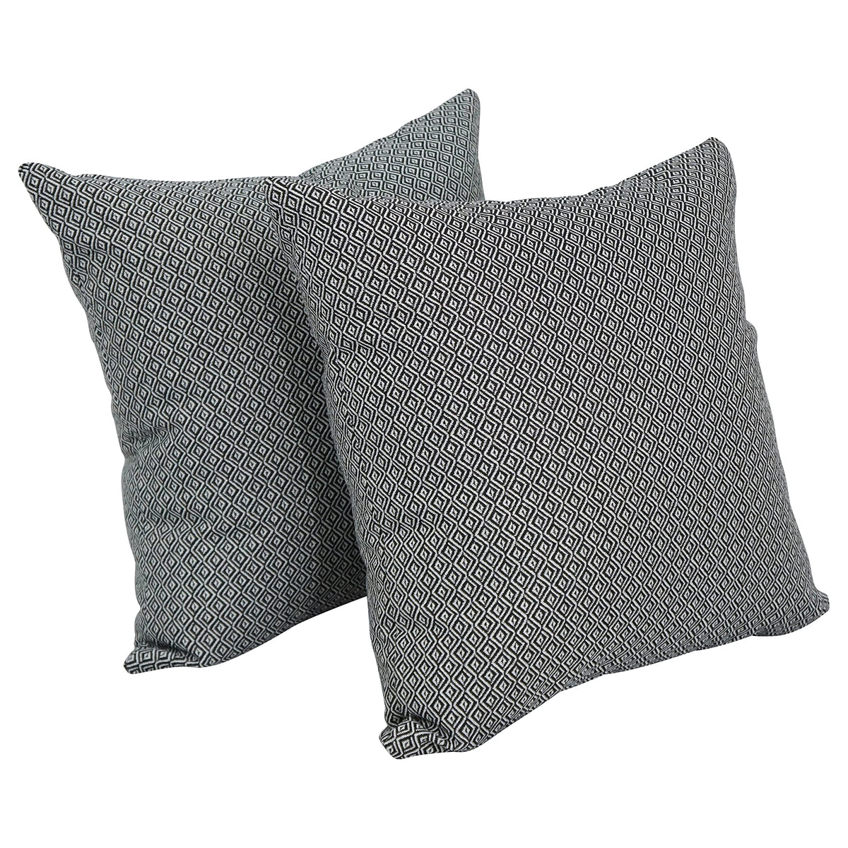 Blazing Needles Square Polyester Jacquard Throw Pillows, 17&quot;, Hazeltsb Domino 2 Count