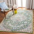 SAFAVIEH Madison Collection Area Rug - 6 x 9, Green & Turquoise, Boho Chic Medallion Distressed Design, Non-Shedding & Easy Ca