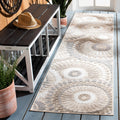 SAFAVIEH Cabana Collection Runner Rug - 22 x 11, Grey & Ivory, Floral Design, Indoor/Outdoor & Washable, Ideal for Patio, Back
