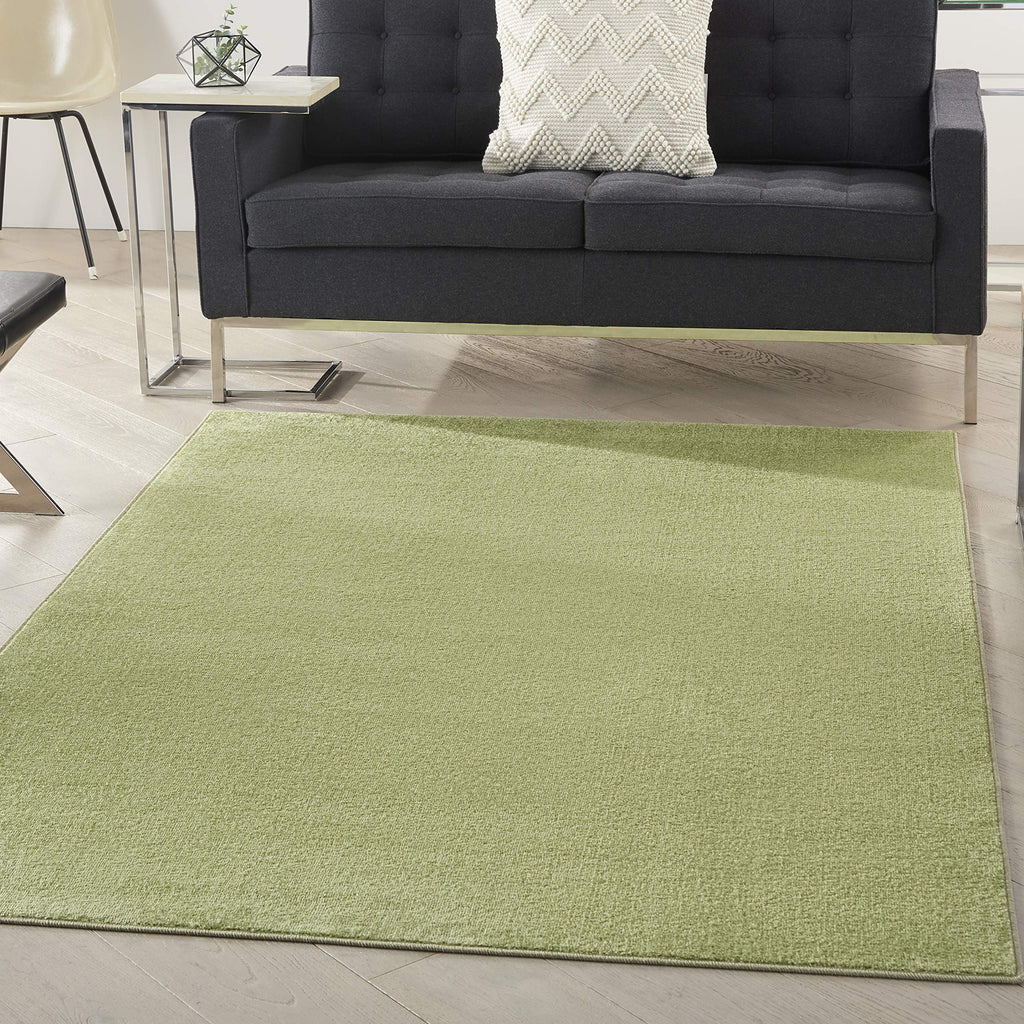 Nourison Essentials Indoor/Outdoor Green 4' X 6' Area Rug, Easy Cleaning, Non Shedding, Bed Room, Living Room, Dining Room, Back