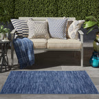 Nourison Essentials Indoor/Outdoor Navy Blue 3' X 5' Area Rug, Easy -Cleaning, Non Shedding, Bed Room, Living Room, Dining Room, Backyard, Deck, Patio (3X5)