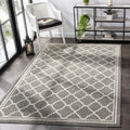 SAFAVIEH Amherst Collection Accent Rug - 4 x 6, Dark Grey & Beige, Moroccan Trellis Design, Non-Shedding & Easy Care, Ideal fo