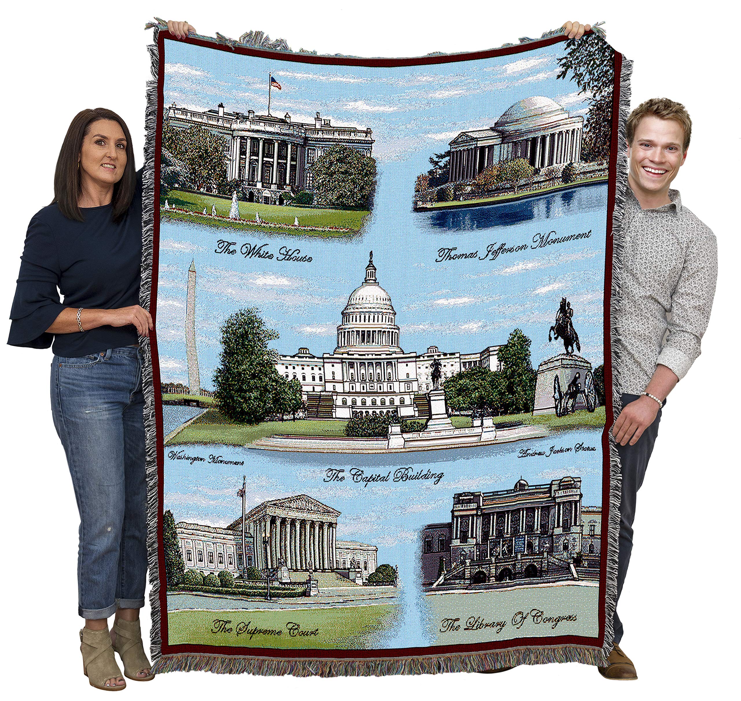 Pure Country Weavers Washington Dc Blanket - Gift Tapestry Throw Woven From Cotton - Made In The Usa (72X54)
