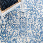 Safavieh Brentwood Collection Runner Rug - 2' X 12', Ivory & Navy, Medallion Distressed Design, Non-Shedding & Easy Care, Ideal