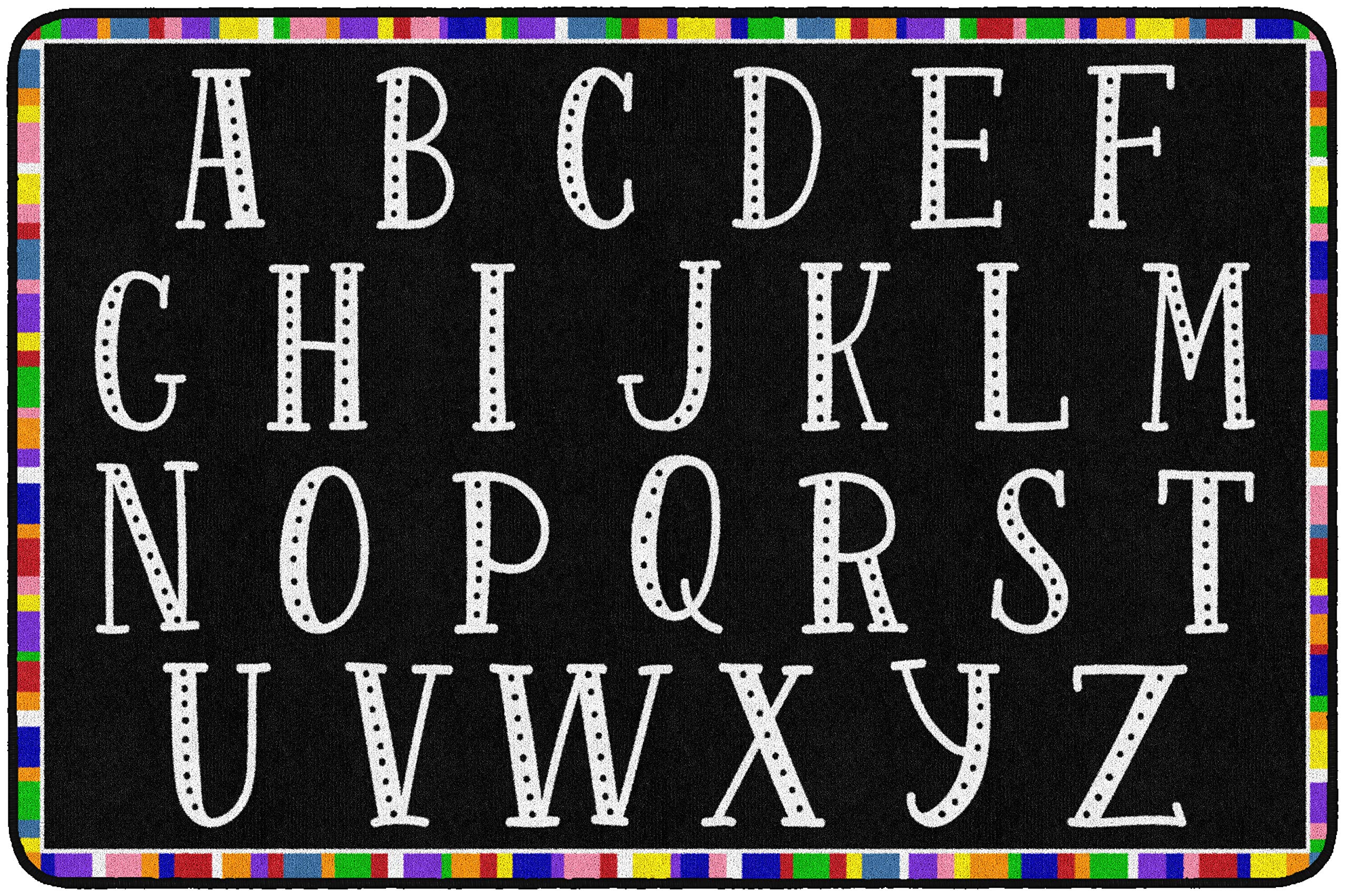 B&W COLORFUL ABCFTS RUG 4FT X 6FT