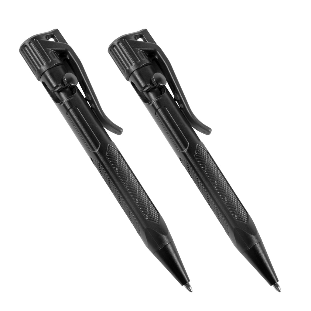 Rite In The Rain Weatherproof Black Mini Bolt-Action Pen - Black Ink, 2 Pack (No. 20K-2)