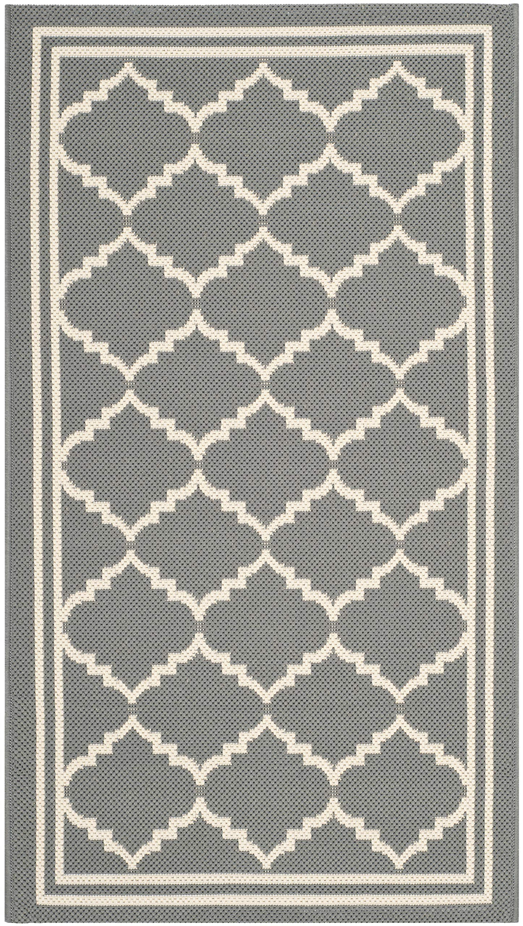 Safavieh Courtyard Collection 2' X 3'7' Anthracite/Beige Cy6918 Trellis Indoor/ Outdoor Waterproof Easy Cleaning Patio Backyard Mudroom Accent Rug