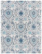 Safavieh Madison Collection Area Rug - 10' X 14', Cream & Light Grey, Boho Chic Glam Paisley Design, Non-Shedding & Easy Care, I
