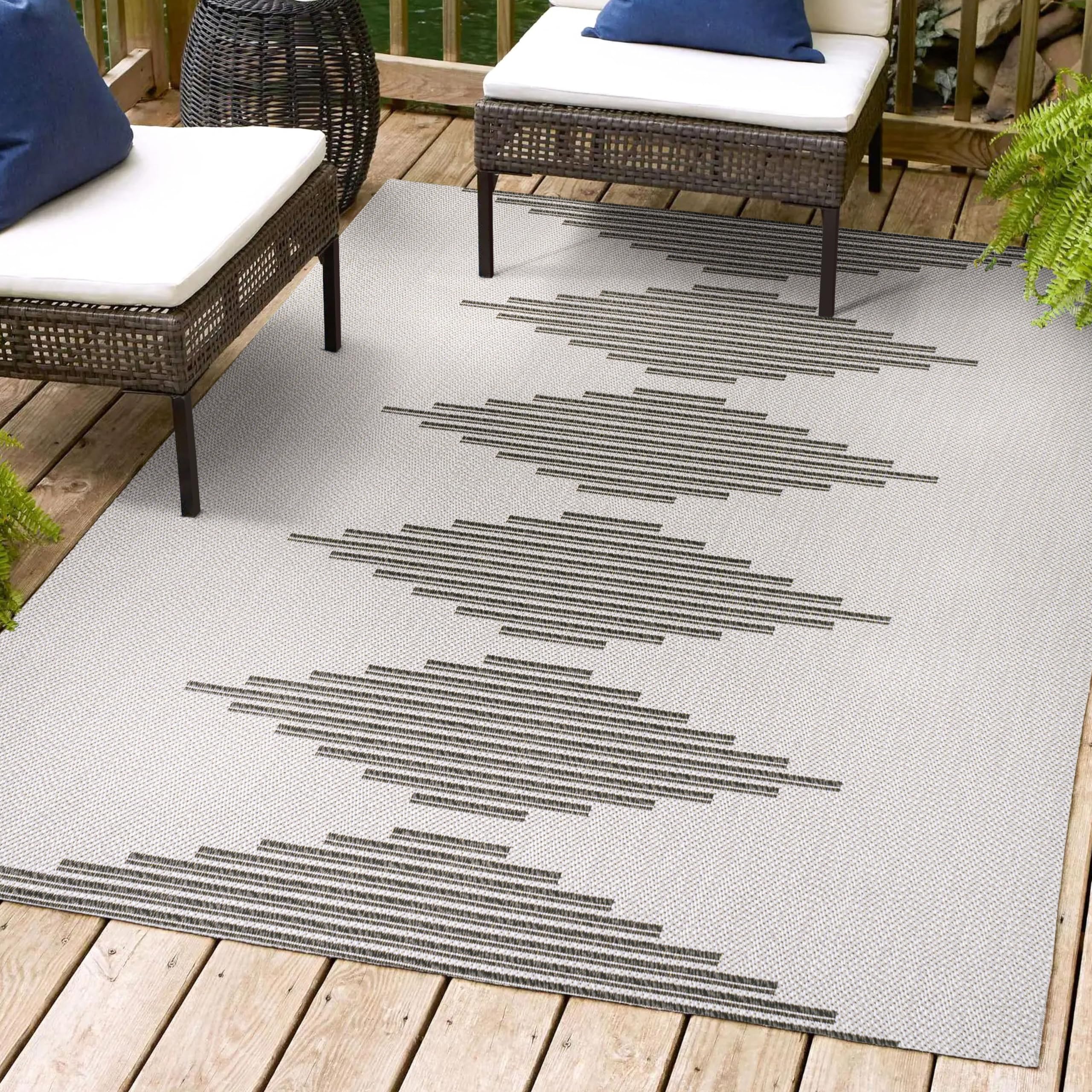 Jonathan Y Smb204B-4 Vinales Diamond Stripe Indoor Outdoor Area Rug, Scandinavian, Southwestern, Modern Easy Cleaning,Bedroom,Ki