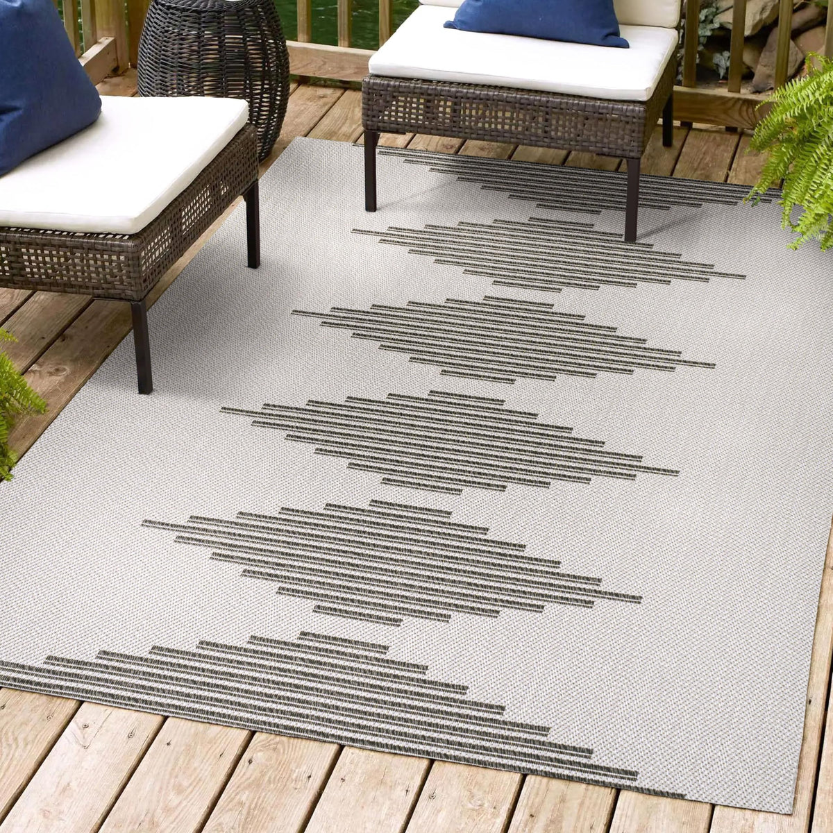 Jonathan Y Smb204B-3 Vinales Diamond Stripe Indoor Outdoor Area-Rug, Scandinavian, Southwestern, Modern Easy-Cleaning,Bedroom,Ki