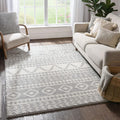 Well Woven Tribal Diamond Stripes Grey Soft Shag Area Rug 5x7 (53x73)