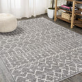 JONATHAN Y MOH101C-9 Moroccan Hype Boho Vintage Diamond Gray/Ivory 9 ft. x 12 ft. Area Rug, Pet Friendly, Non Shedding, Stain Re