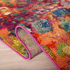 Safavieh Madison Collection Runner Rug - 2'2'' X 10', Fuchsia & Gold, Boho Abstract Distressed Design, Non-Shedding & Easy Care,