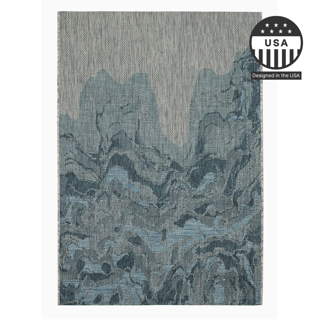 Fh Home Outdoor Rug - Waterproof Easy To Clean Stain Resistant - Patio Indoor Outdoor Porch Deck Balcony Entryway - Modern Abstr