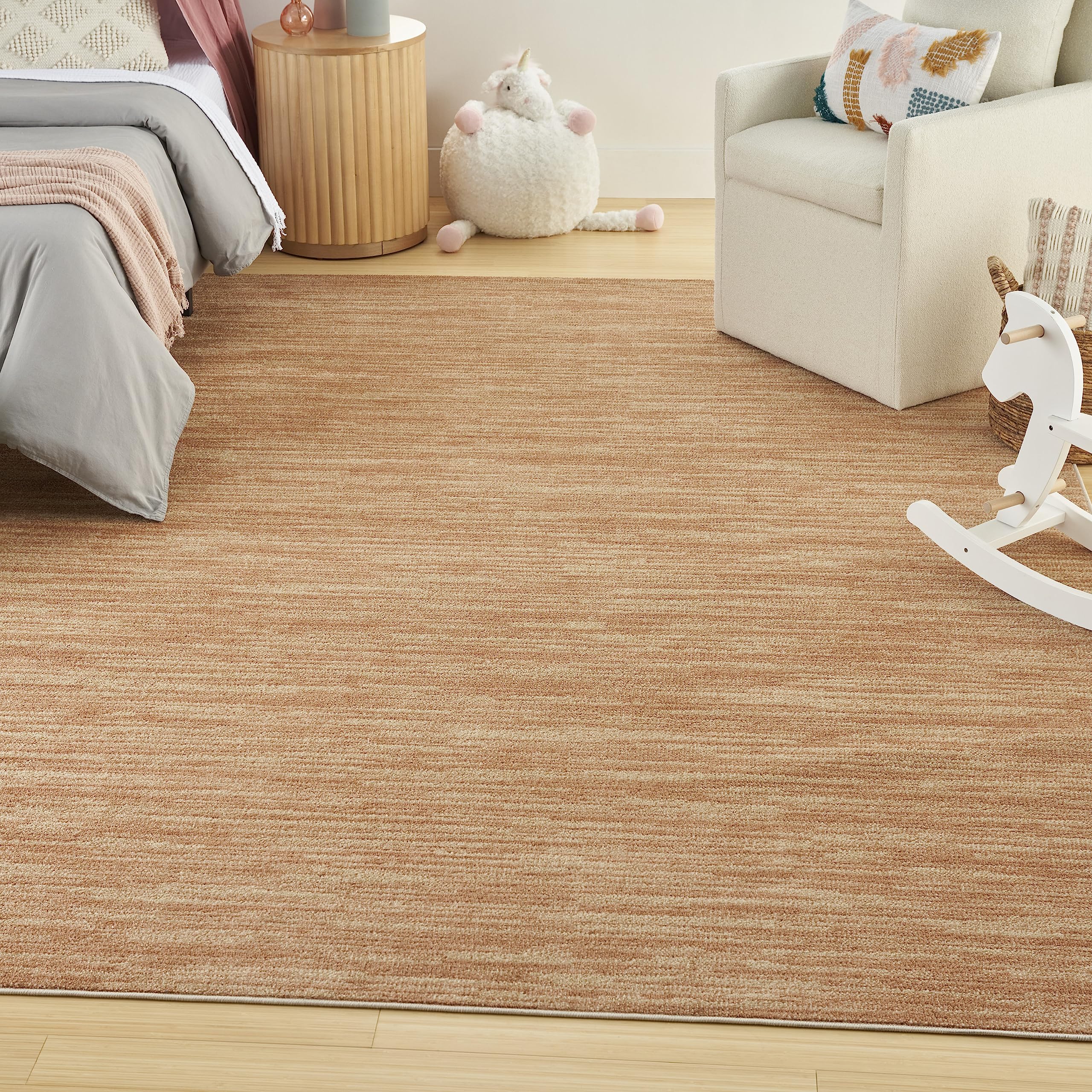 Nourison Essentials Indoor/Outdoor Rust 7' X 10' Area Rug, Easy Cleaning, Non Shedding, Bed Room, Living Room, Dining Room, Backyard, Deck, Patio (7X10)