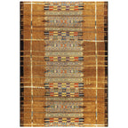 Liora Manne Marina Indoor Outdoor Rug - Tribal Design, Comfortable & Durable, Power Loomed, Polypropylene Material, Uv Stabilized, Tribal Stripe Gold, 4'10' X 7'6'