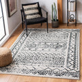 SAFAVIEH Tulum Collection 3 Square Ivory/Black TUL268D Moroccan Boho Distressed Non-Shedding Area Rug