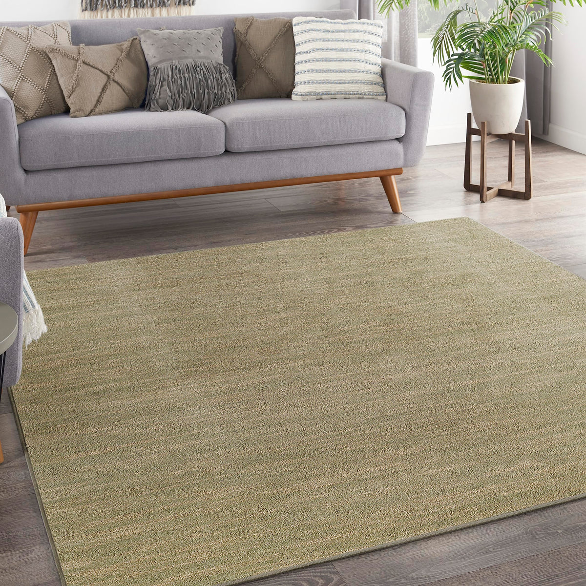 Nourison Essentials Indoor/Outdoor Green Gold 9' X Square Area Rug, Easy Cleaning, Non Shedding, Bed Room, Living Room, Dining Room, Backyard, Deck, Patio (9 Square)