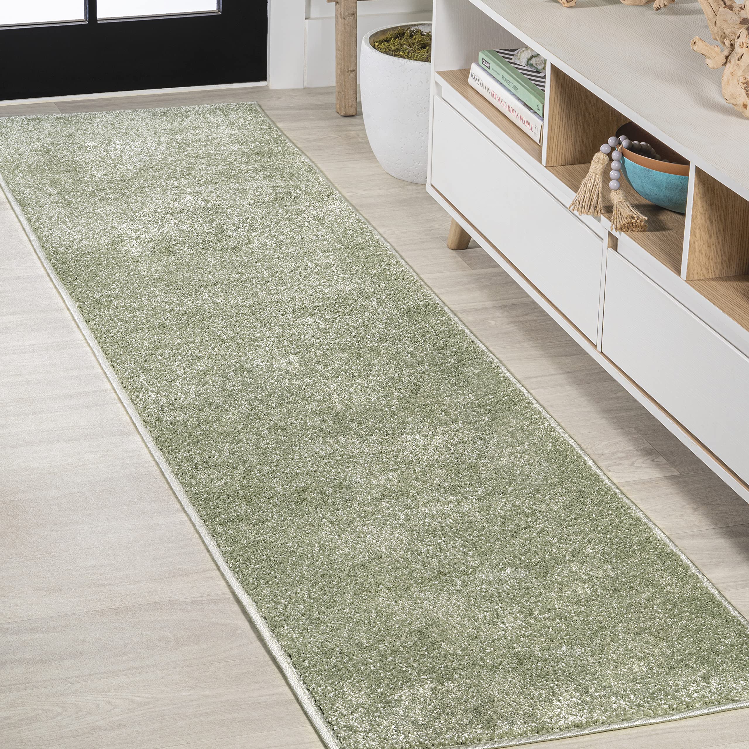 JONATHAN Y SEU100O-216 Haze Solid Low-Pile Indoor Runner Rug, Coastal, Bohemian, Minimalist, Classic, Casual for Bedroom,Kitchen