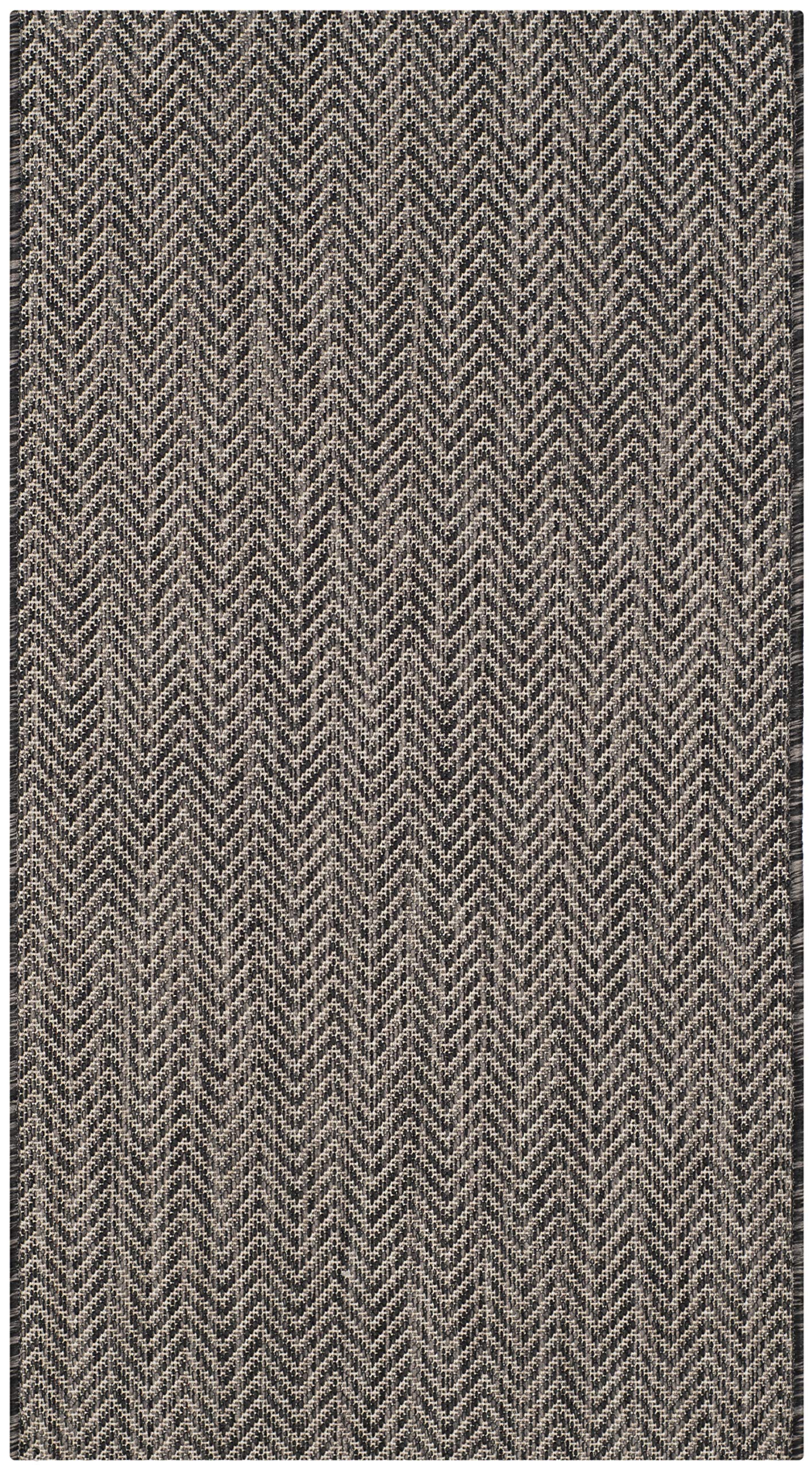 Safavieh Courtyard Collection Accent Rug - 2'3' X 5', Black & Beige, Non-Shedding & Easy Care, Indoor/Outdoor & Washable-Ideal
