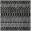 SAFAVIEH Tulum Collection 9 Square Black/Ivory TUL270Z Moroccan Boho Distressed Non-Shedding Living Room Bedroom Area Rug