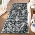 MUJOO Black Rug Washable Runner Rug for Kitchen Bathroom Entryway Non Slip Carpet Throw Rugs for Hallway Bedside Laundry Room Lo