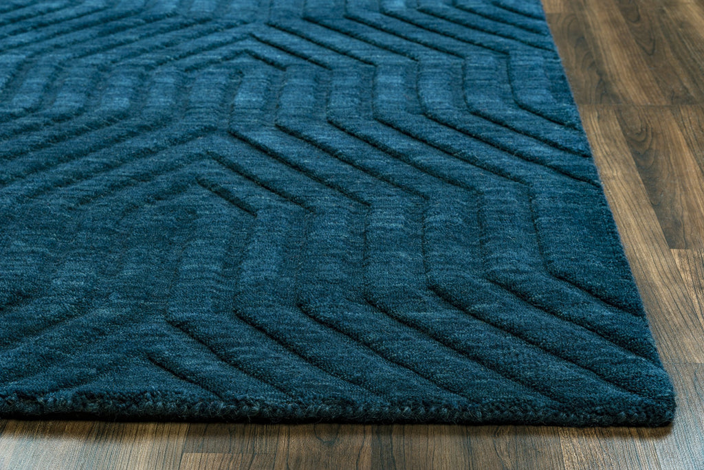 Rizzy Home | Tc8576 | Technique Collection | Wool Area Rug | 2'6" X 8' | Navy Solid
