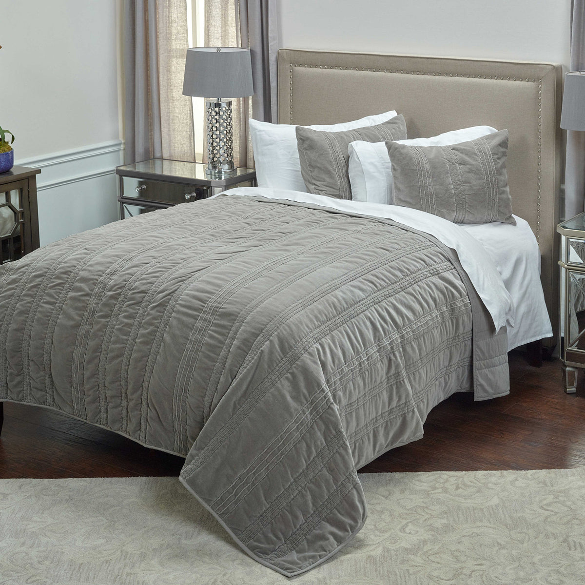 Rizzy Home Qltbq4172Ta002036 Mr. Grey Bedding Sham - 20 X 36 In.