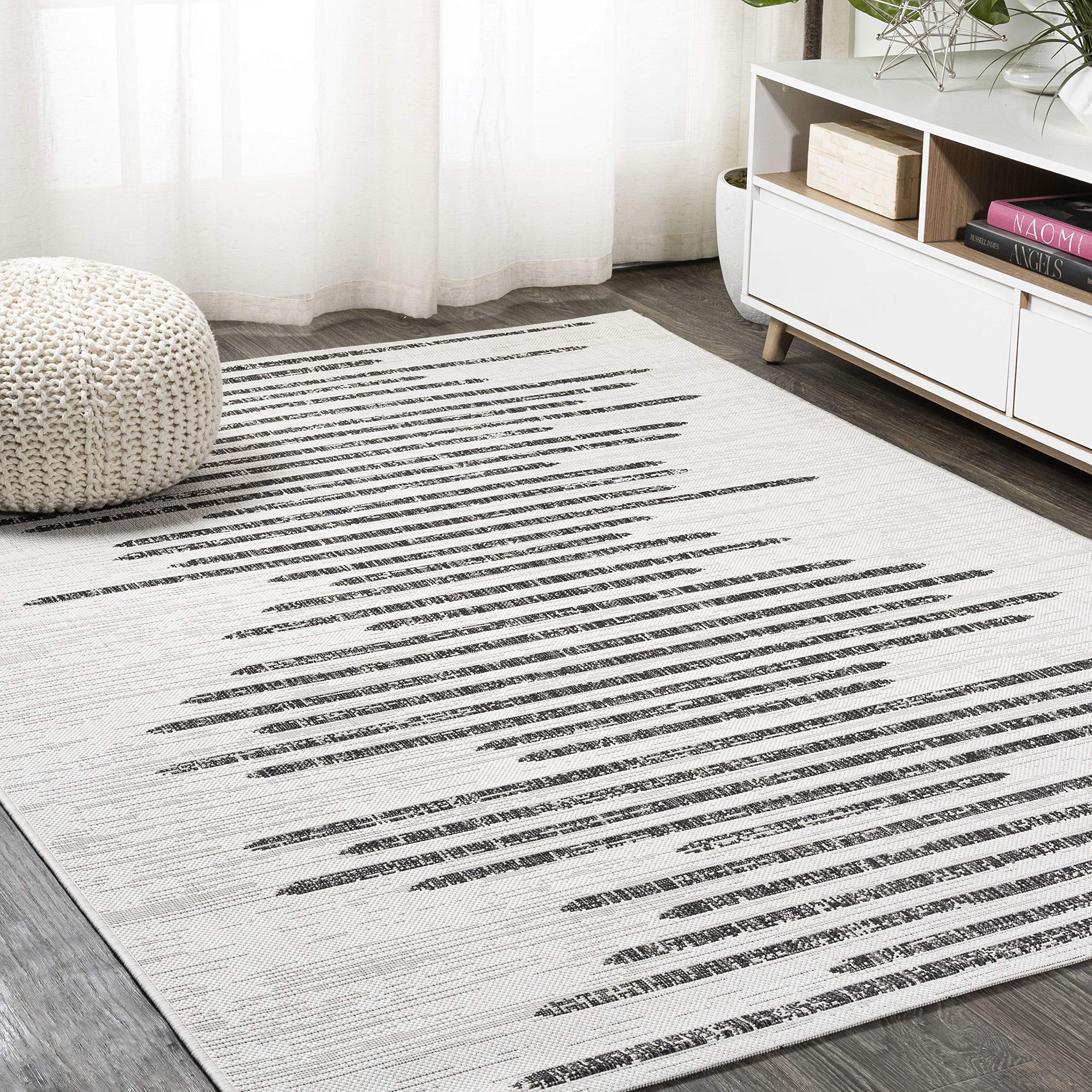 Jonathan Y Smb124D-9 Zolak Berber Stripe Geometric Indoor/Outdoor Area Rug, Contemporary, Scandinavian For Bedroom, Kitchen, Liv