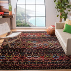 Safavieh Amsterdam Collection 5'1'' Round Light Grey / Brown Ams108F Moroccan Boho Non-Shedding Dining Room Entryway Foyer Livin