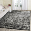 SAFAVIEH Evoke Collection 67 Square Black / Grey EVK256R Oriental Distressed Non-Shedding Living Room Bedroom Dining Home Offic